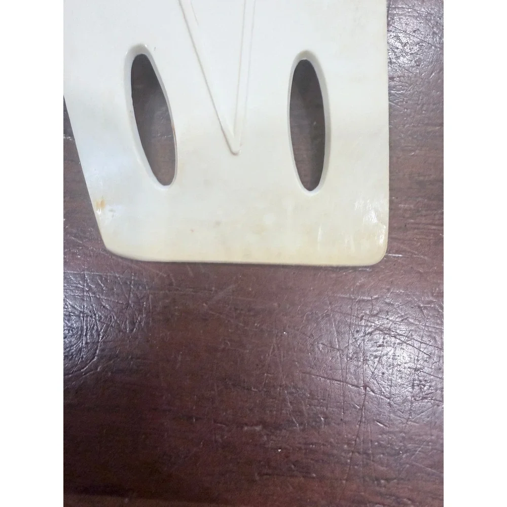 Vintage Mirro Nylon Slotted Spatula Turner Off White Cream Kitchen Utensil 11.5